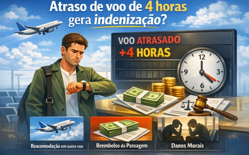 Atraso de voo de 4 horas gera indenização?
