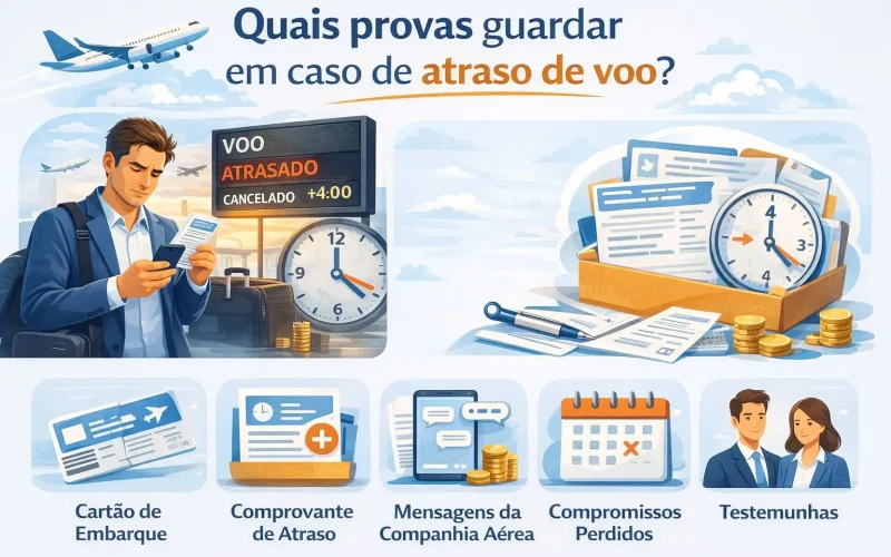 Quais provas guardar em caso de atraso de voo?